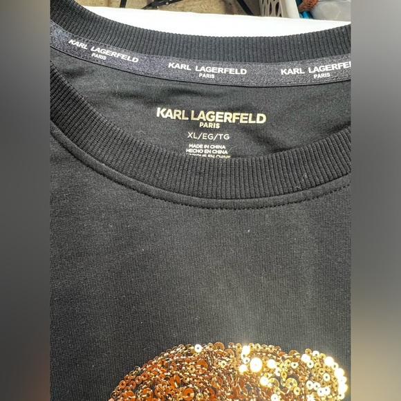 KARL LAGERFELD‎ Black with gold head logo sweatshirt size XL. - Picture 9 of 12